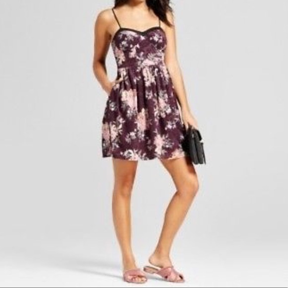 Xhilaration Dresses & Skirts - Xhilaration Crushed Velvet Fit & Flare Cami Dress